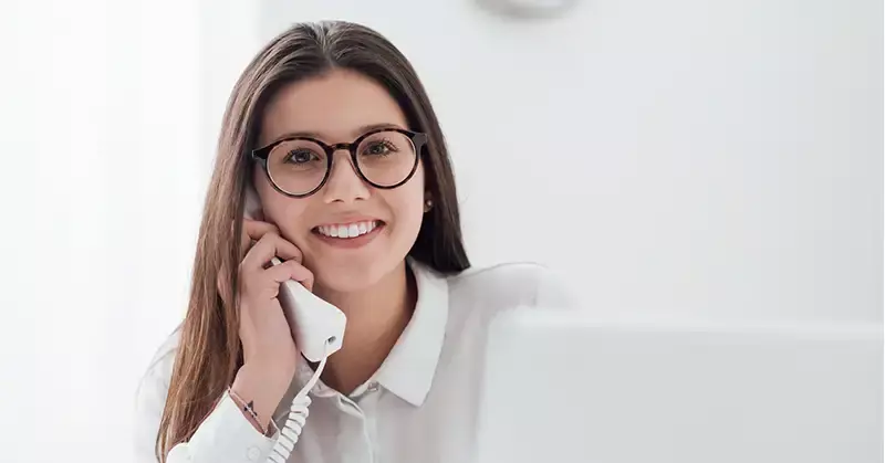 Answering Service reception on telephone call.